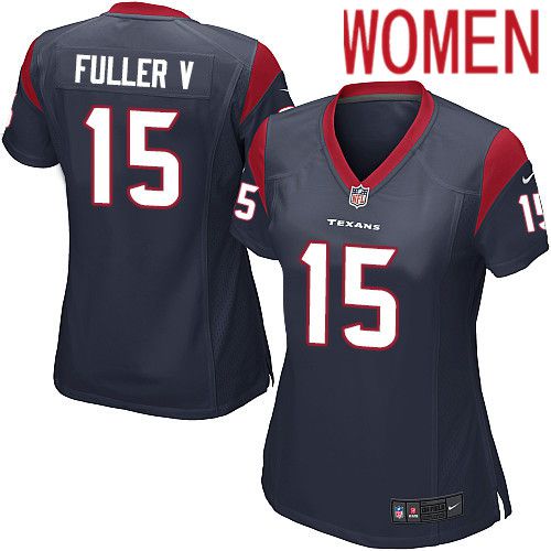 Women Houston Texans 15 Will Fuller V Nike Navy Player Game NFL Jersey
